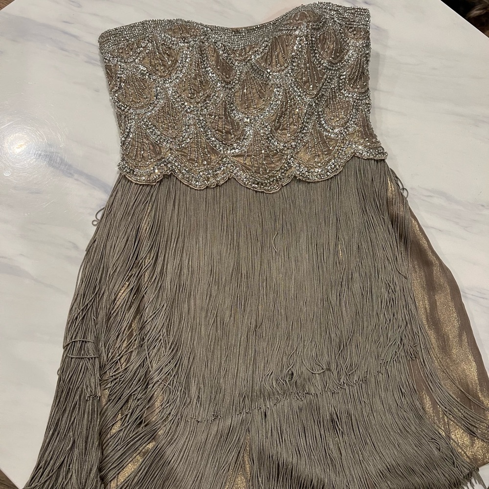 Basix sequin silver dress small/4